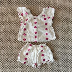 Zara Girls Floral Top and Shorts Set size 2-3 Year